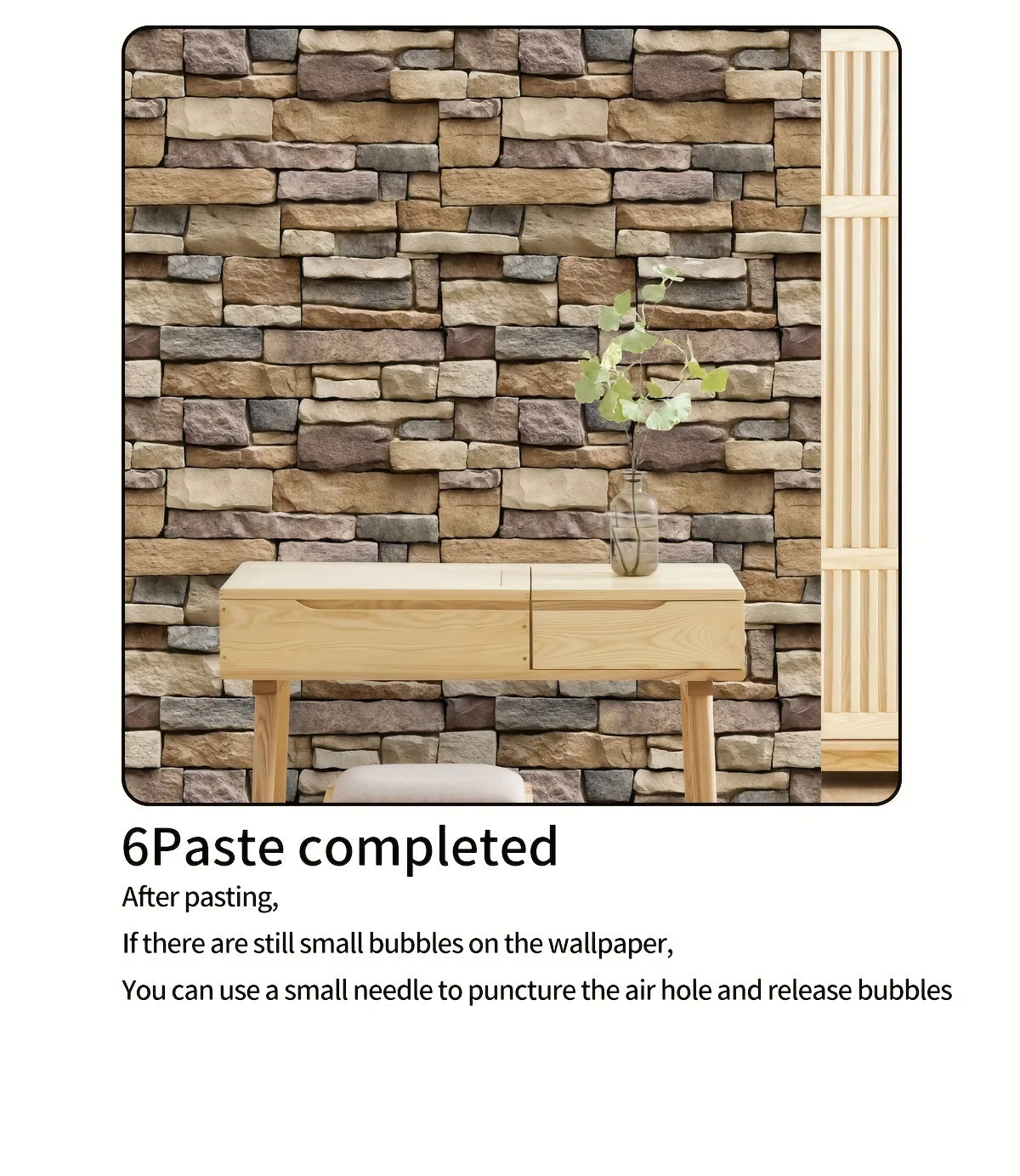Vinyl Stone Pattern Decor Contact Paper for Home Decor Self Adhesive Waterproof Removable Wallpaper for Living Room Wall Decor