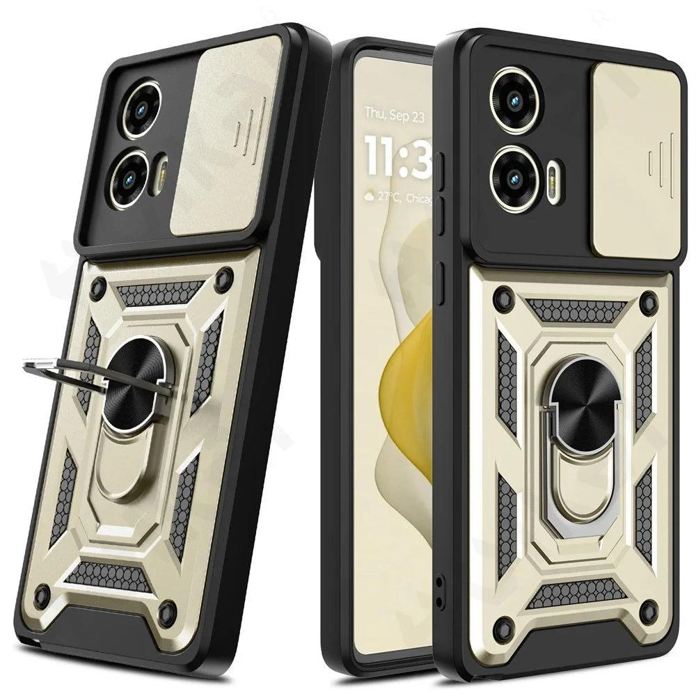 Case For Motorola Moto Edge 50 Pro Fusion 40 Neo G84 G54 4G Pro G34 G53 Camera Lens Cover Phone Case Ring Stand rotate Cover