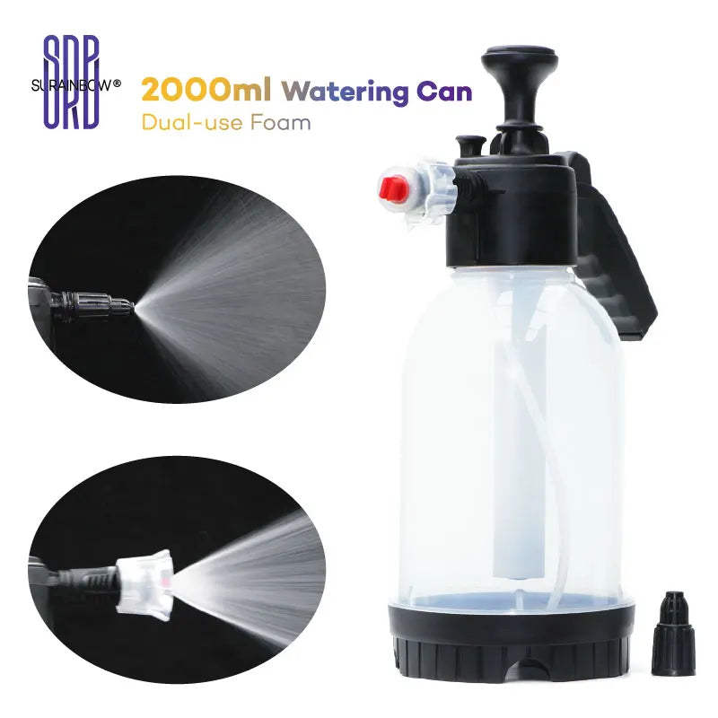 Continuous Hand Pump Pressure Sprayer, Hand held Garden Sprayer for Home, Lawn, Garden, Car Detailing and More, 2 L / 0.5 Gallon