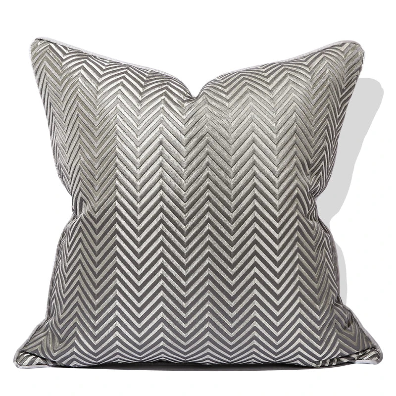 Stripe Jacquard Square Cushion Cover, Beige, Grey, Brown, Pillow Covers for Sofa, Car, Living Room, Hot Popular