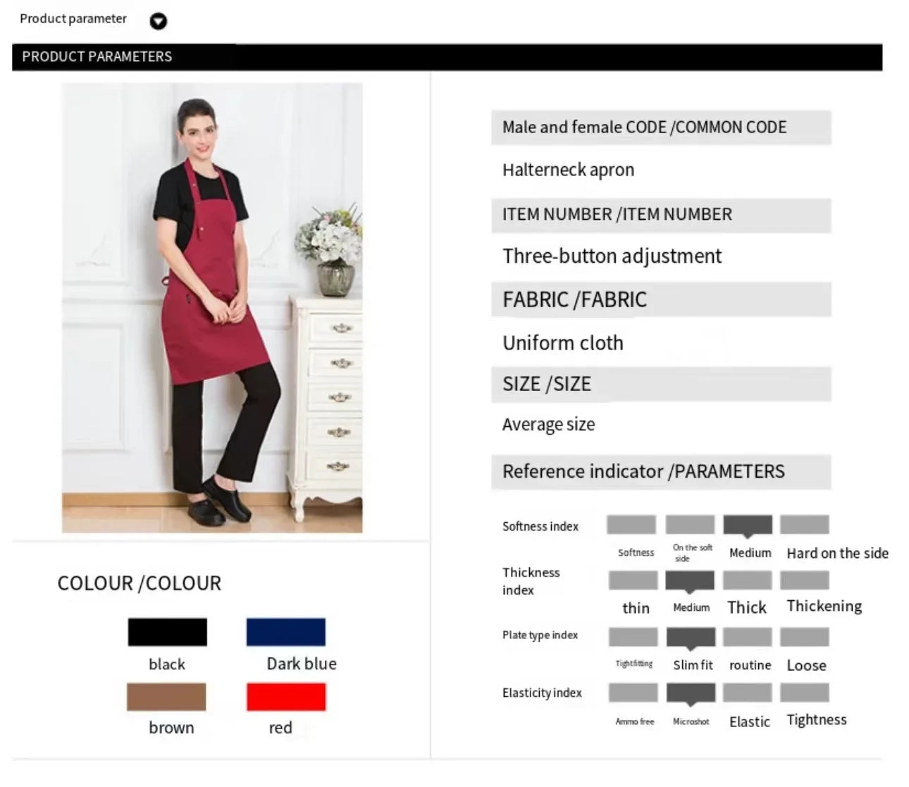 Kitchen Apron New Fashion in Cuisine: Male Chefs, Barbecues, Bars, Cafes, Beauty and Nail Studio Waterproof and Anti Fouling