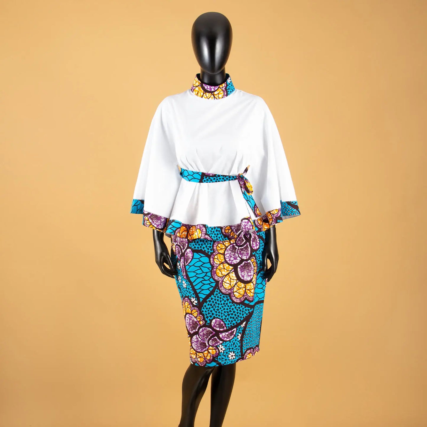 Women`s Casual African Clothing Traditional Set Dashiki Print Shirt and Ankara Skirt 2 Piece Tribal Outfits S2026009