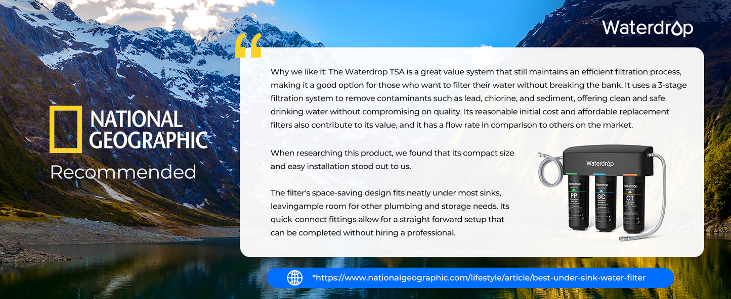 Waterdrop TSA 8 Layer Under Sink Water Filter System, Under Sink Water Filtration System, Reduces PFAS, PFOA/PFOS, Fluoride