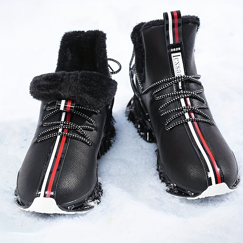 [Winter Snow Boots] Men's Winter Snow Boots with Plush & TPU Sole - Warm Lace-Up Ankle Boots with Arch Support, Slip-Resistant Traction Tread, Snow Boots For Men, Snow Boots For Women, Snow Boots For Men Winter, Snow Boots Fo