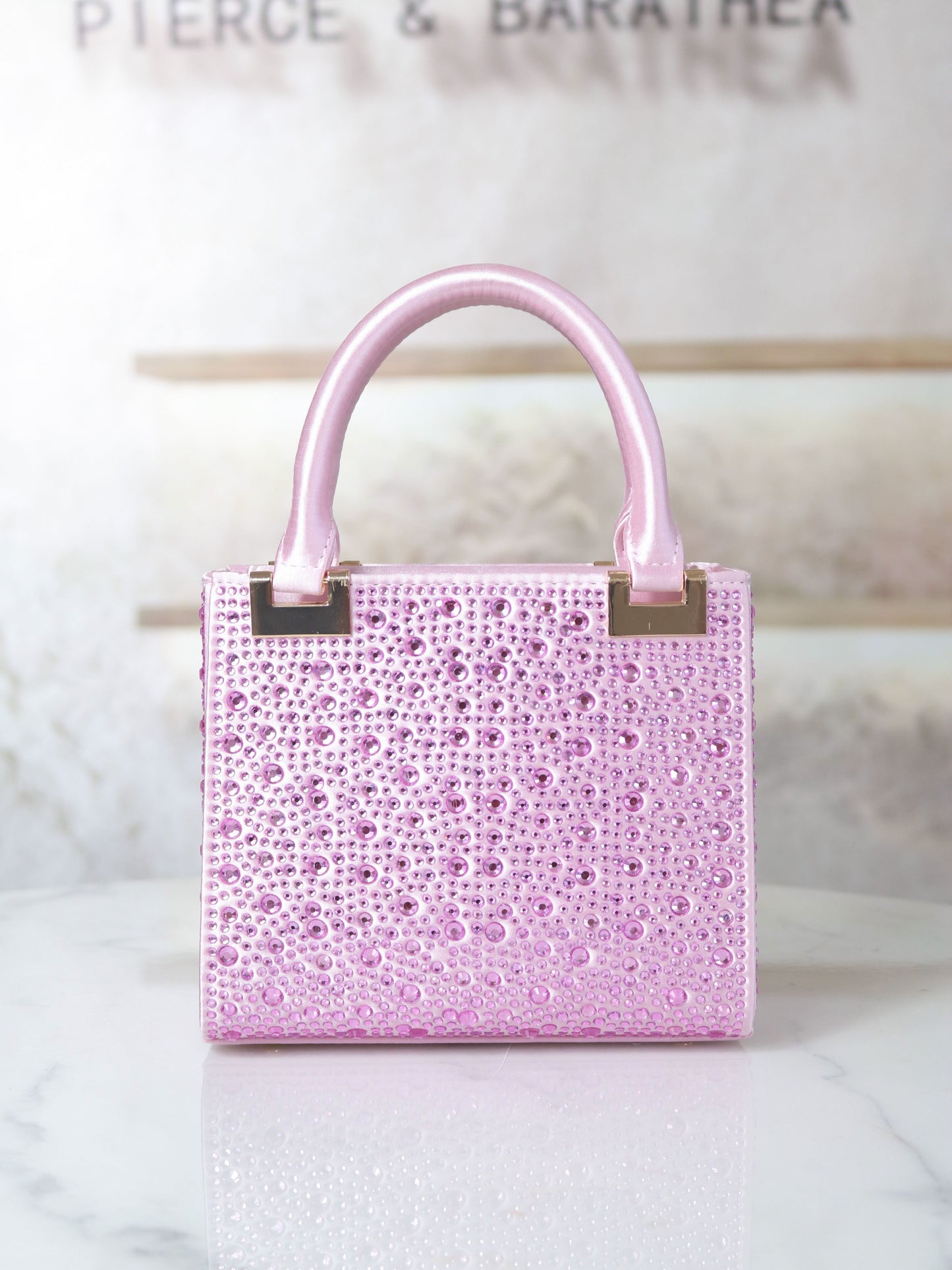 [Trending] Elegant Rhinestone Square Evening Clutch - Perfect for Weddings, Proms & Formal Events - Magenta with Polyester Lining