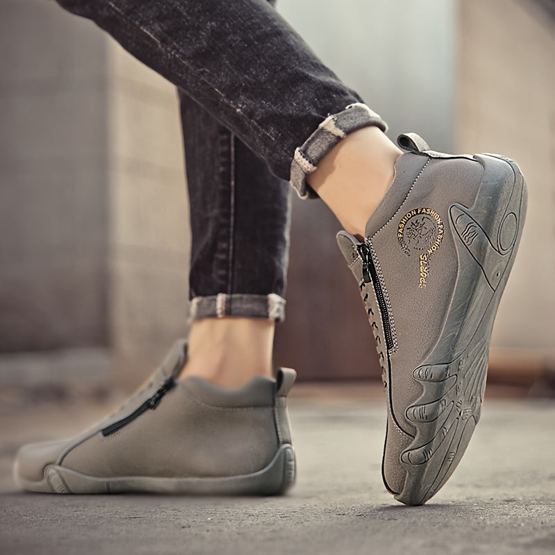 [Trending] Men's Casual Outdoor Hiking Shoes - Durable, Lightweight with Zip Closure for All Seasons