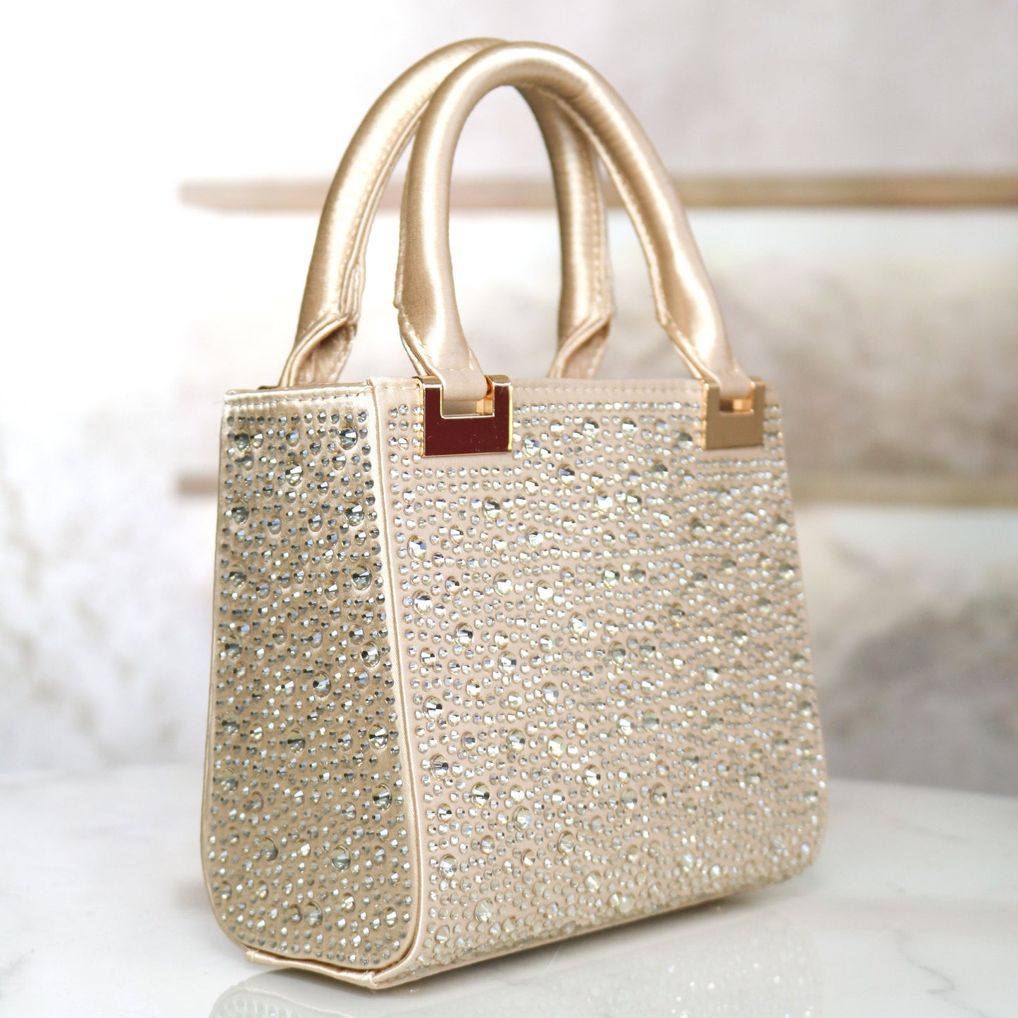 [Trending] Elegant Rhinestone Square Evening Clutch - Perfect for Weddings, Proms & Formal Events - Magenta with Polyester Lining